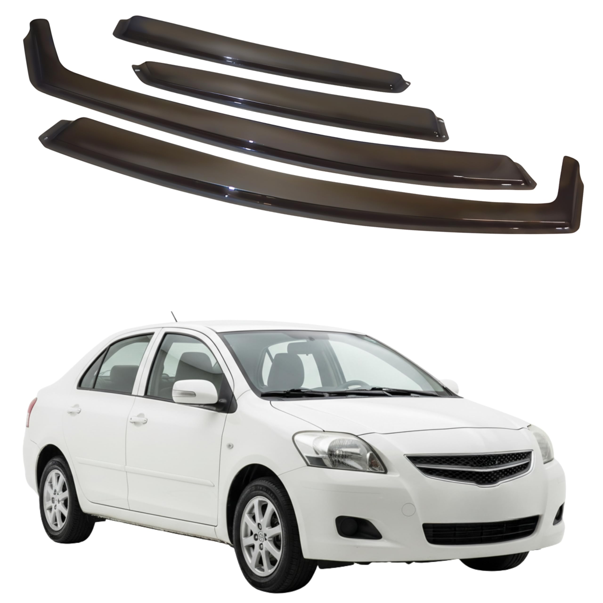 Fresh Air Peterburg In-Channel Window Visors [Short-Length] TOYOTA VIOS Gen 2 2003-2013