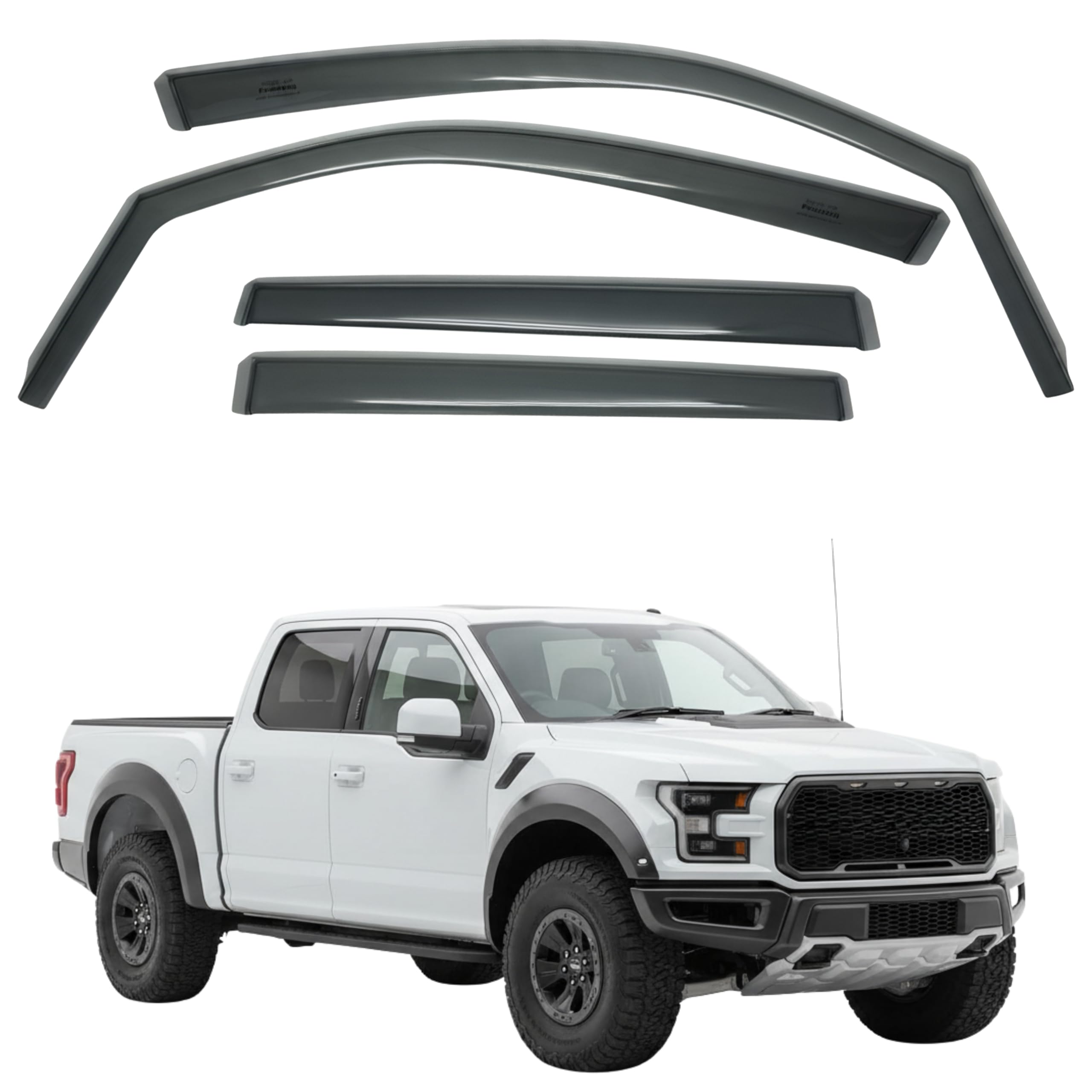 比德堡崁入式晴雨窗【短截款】FORD福特 F-150  Raptor ，LW系列 4D 2017-