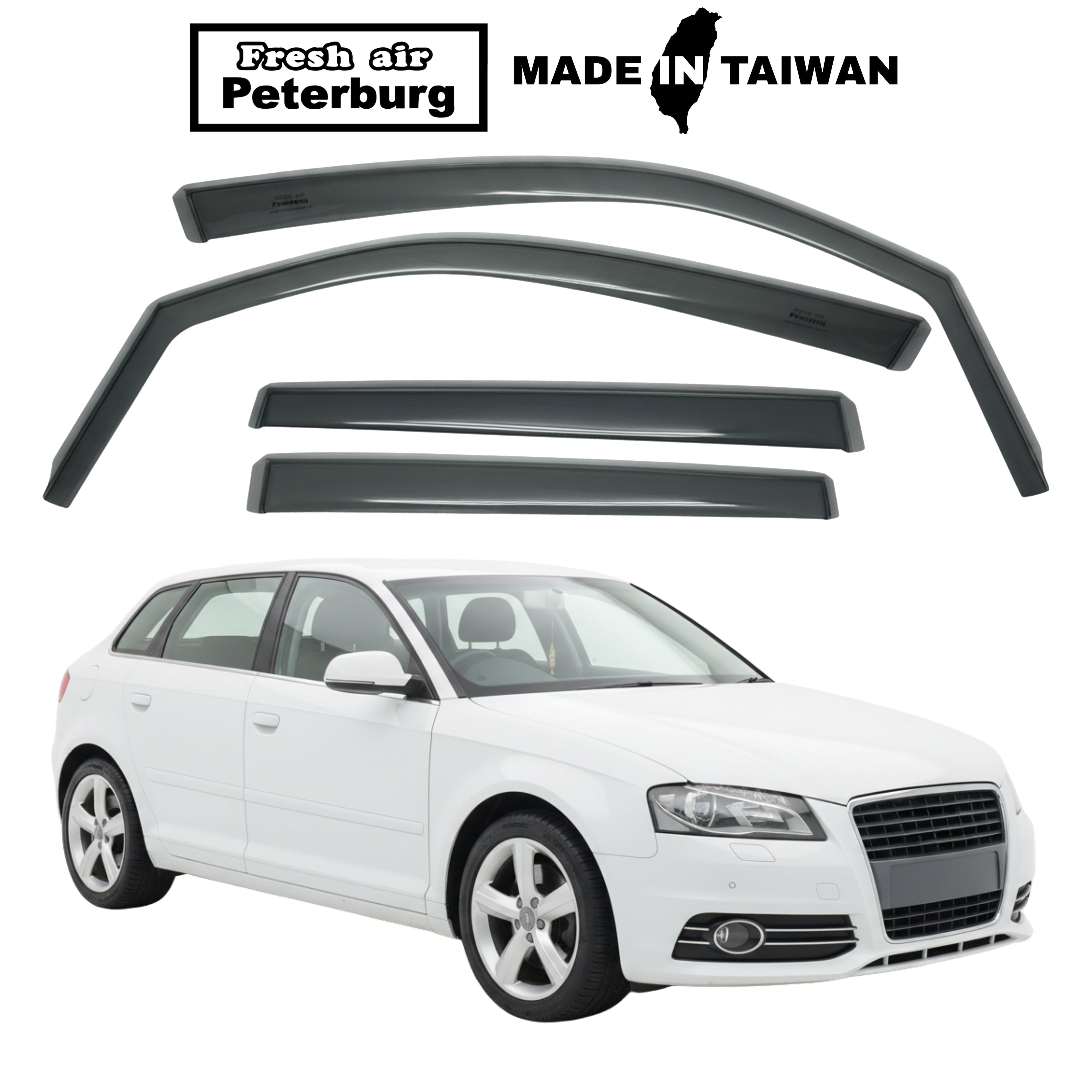 Fresh Air Peterburg In-Channel Window Visors [Short-Length] AUDI A3 /8P 5D 2004-2013