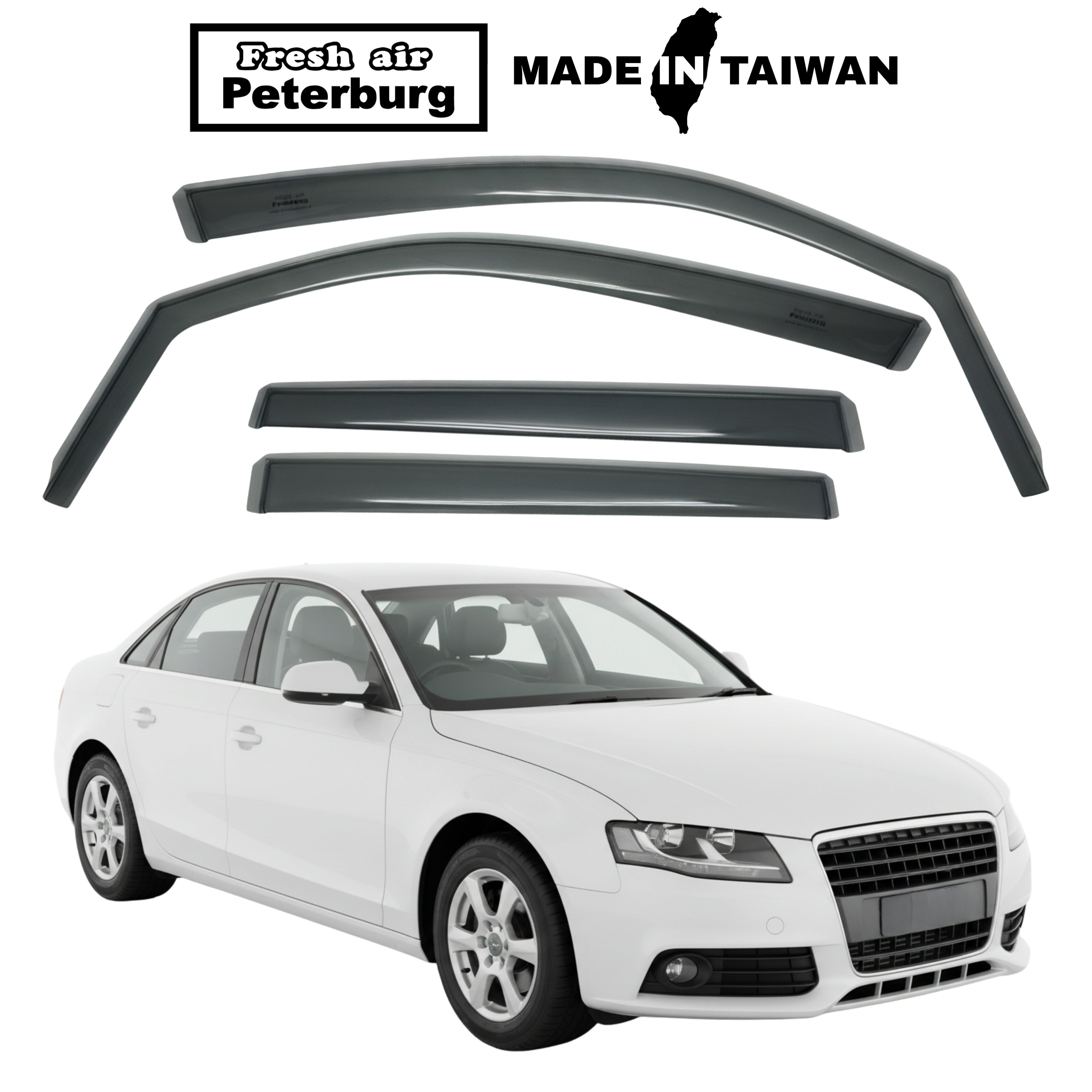 Fresh Air Peterburg In-Channel Window Visors [Short-Length] AUDI A4 B8/8K Gen 4 5D 2008-2016