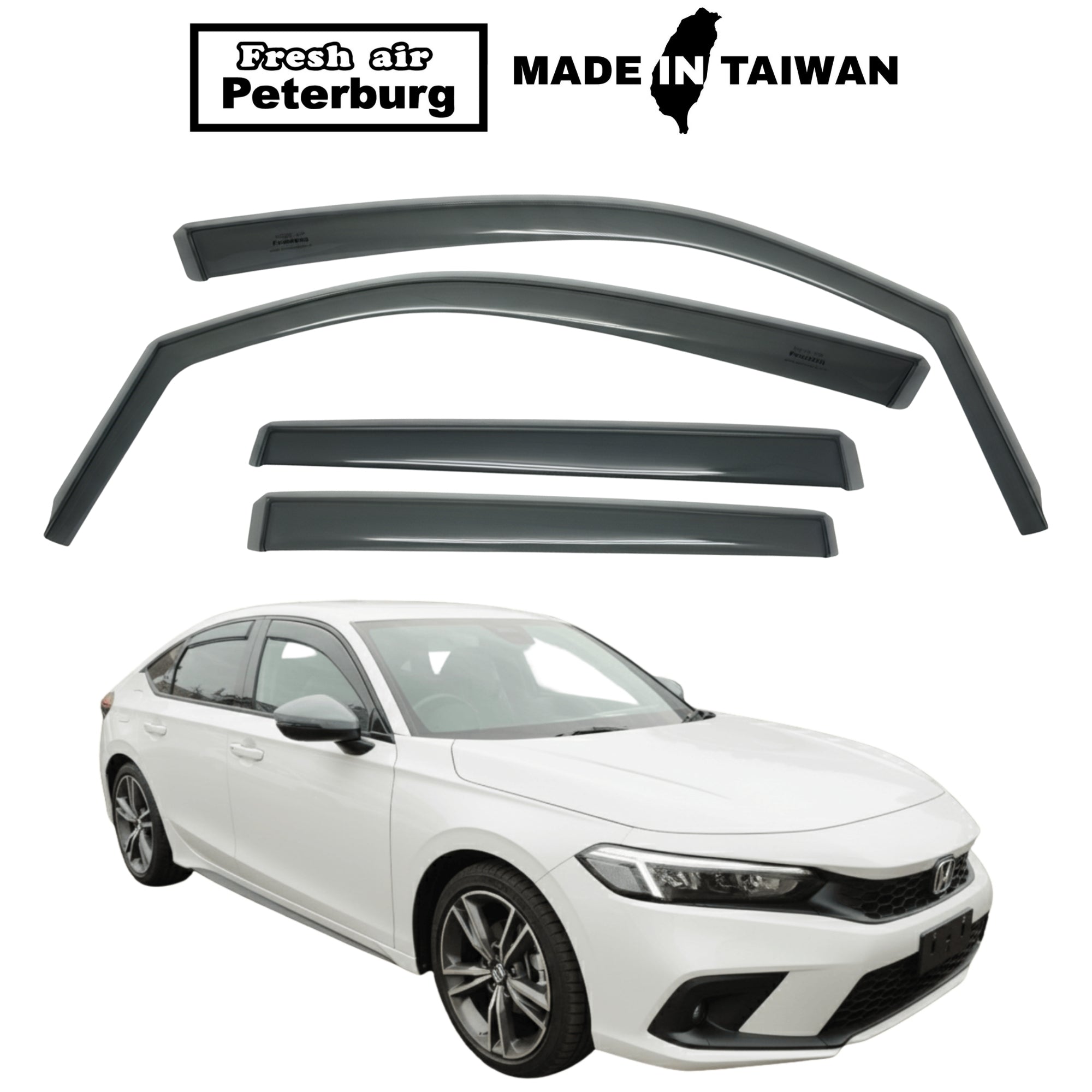 Fresh Air Peterburg In-Channel Window Visors [Short-Length] HONDA CIVIC FE/FL 11 2021+