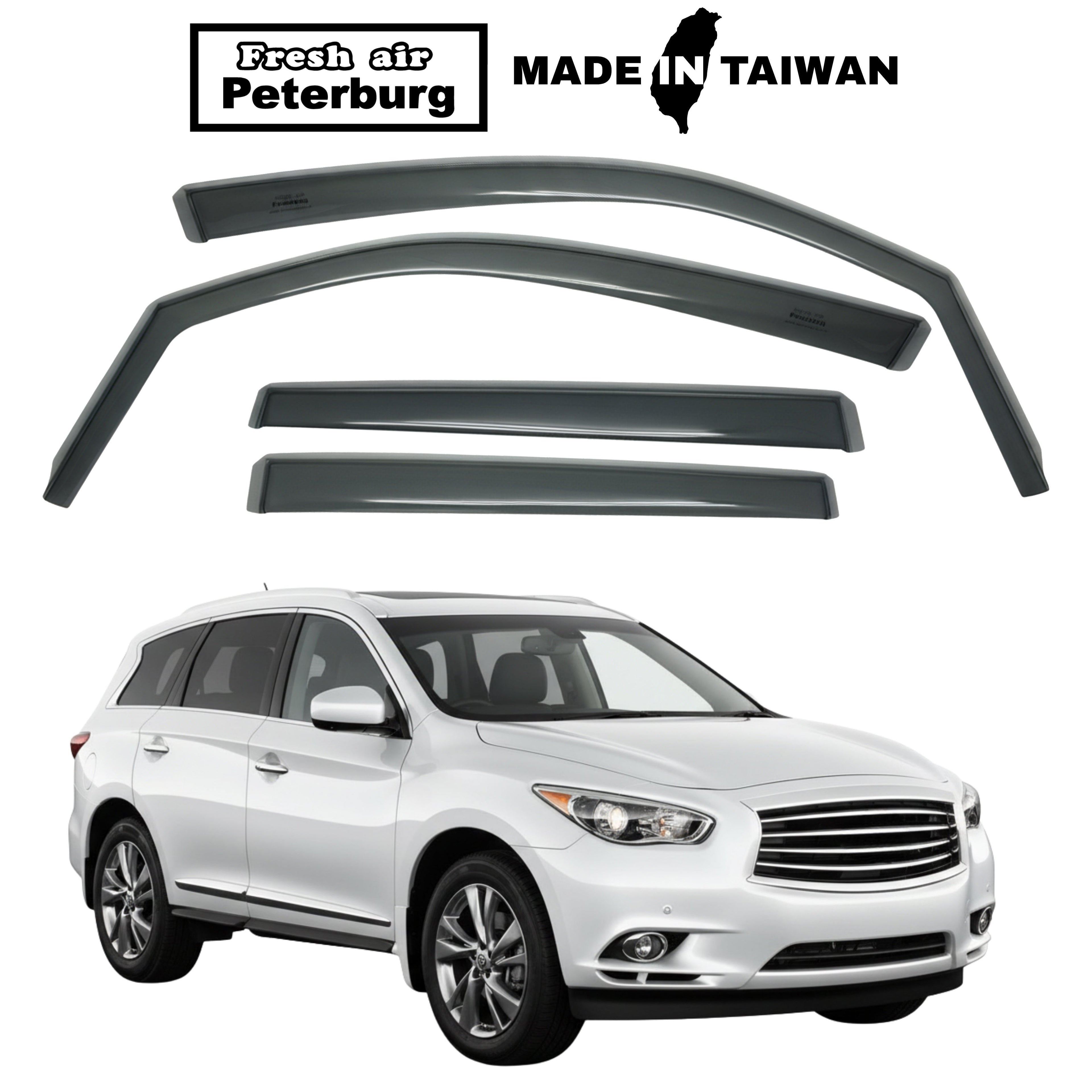 Fresh Air Peterburg In-Channel Window Visors [Short-Length] INFINITI JX35 2012-2014