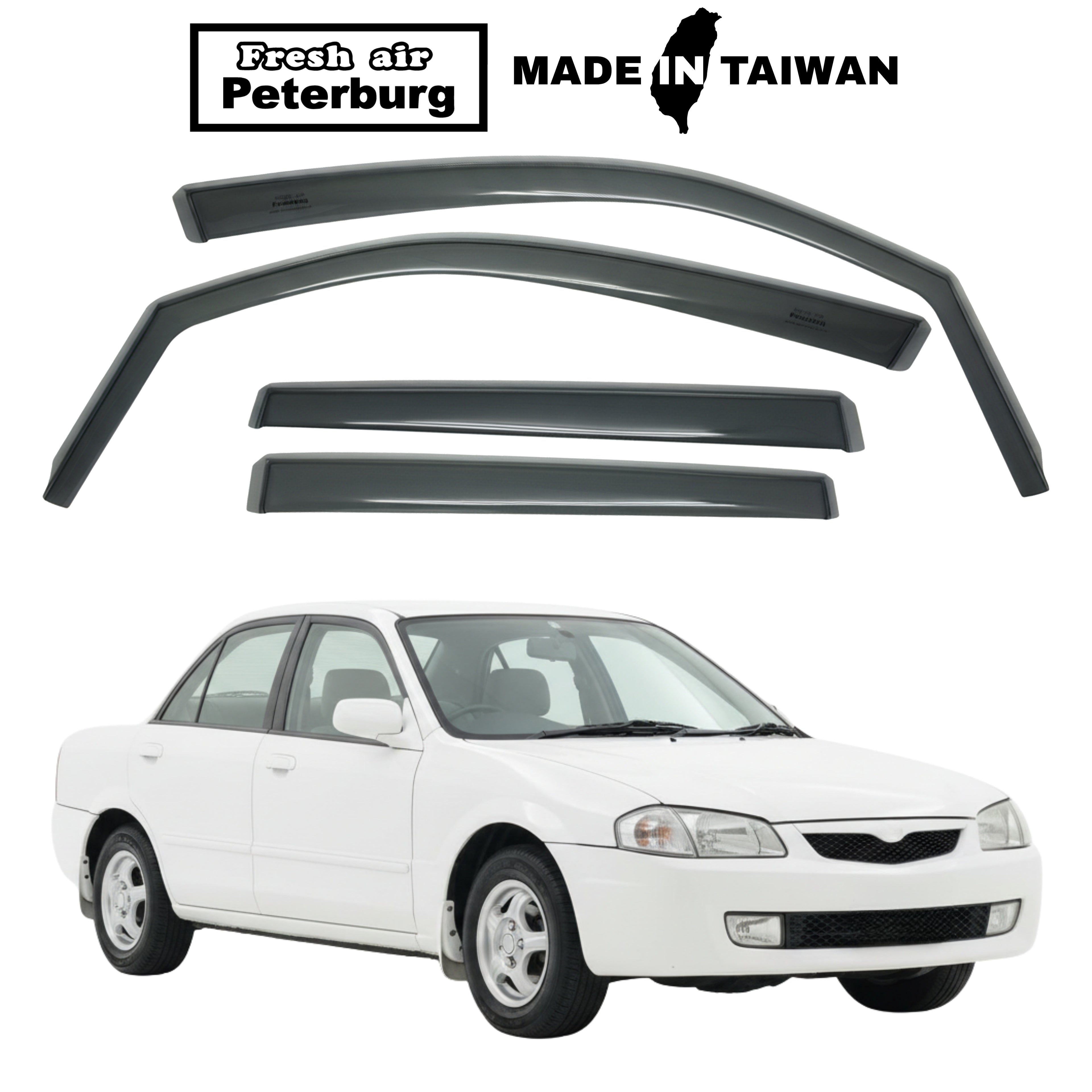 Fresh Air Peterburg In-Channel Window Visors [Short-Length] MAZDA Mazda 323 Protégé 1997-2004