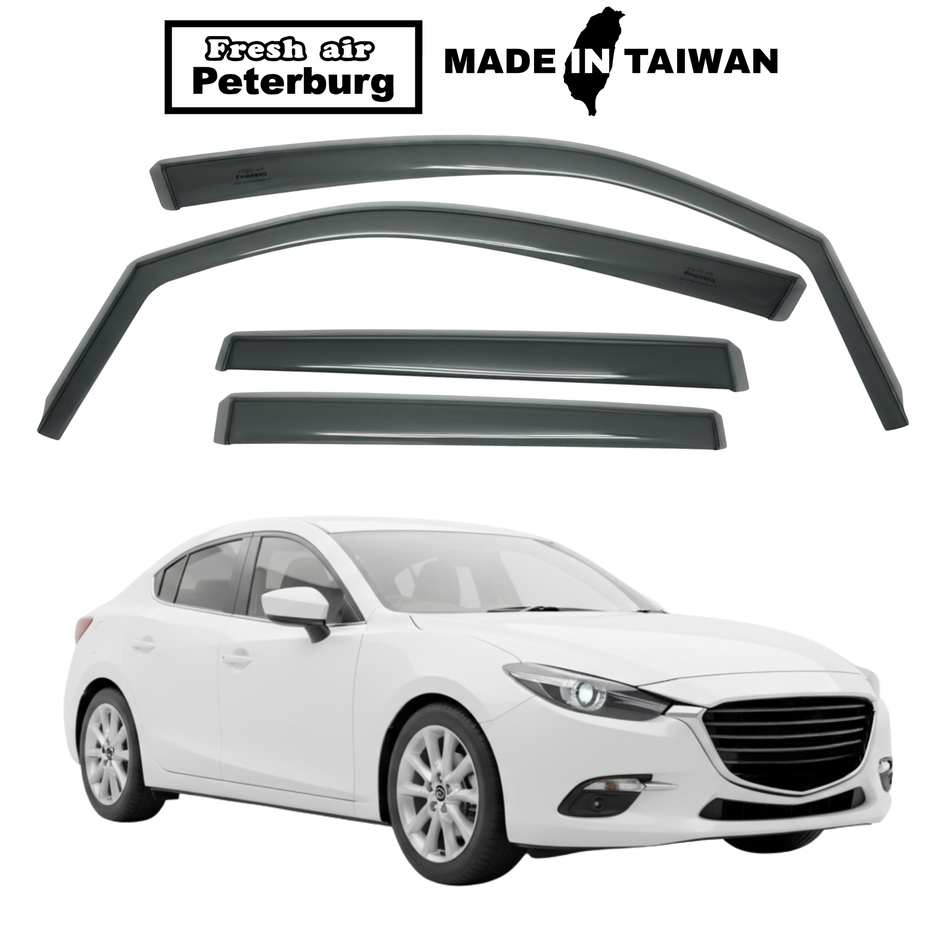Fresh Air Peterburg In-Channel Window Visors [International Standard] MAZDA Mazda 3 5D Gen 3 2015-2018
