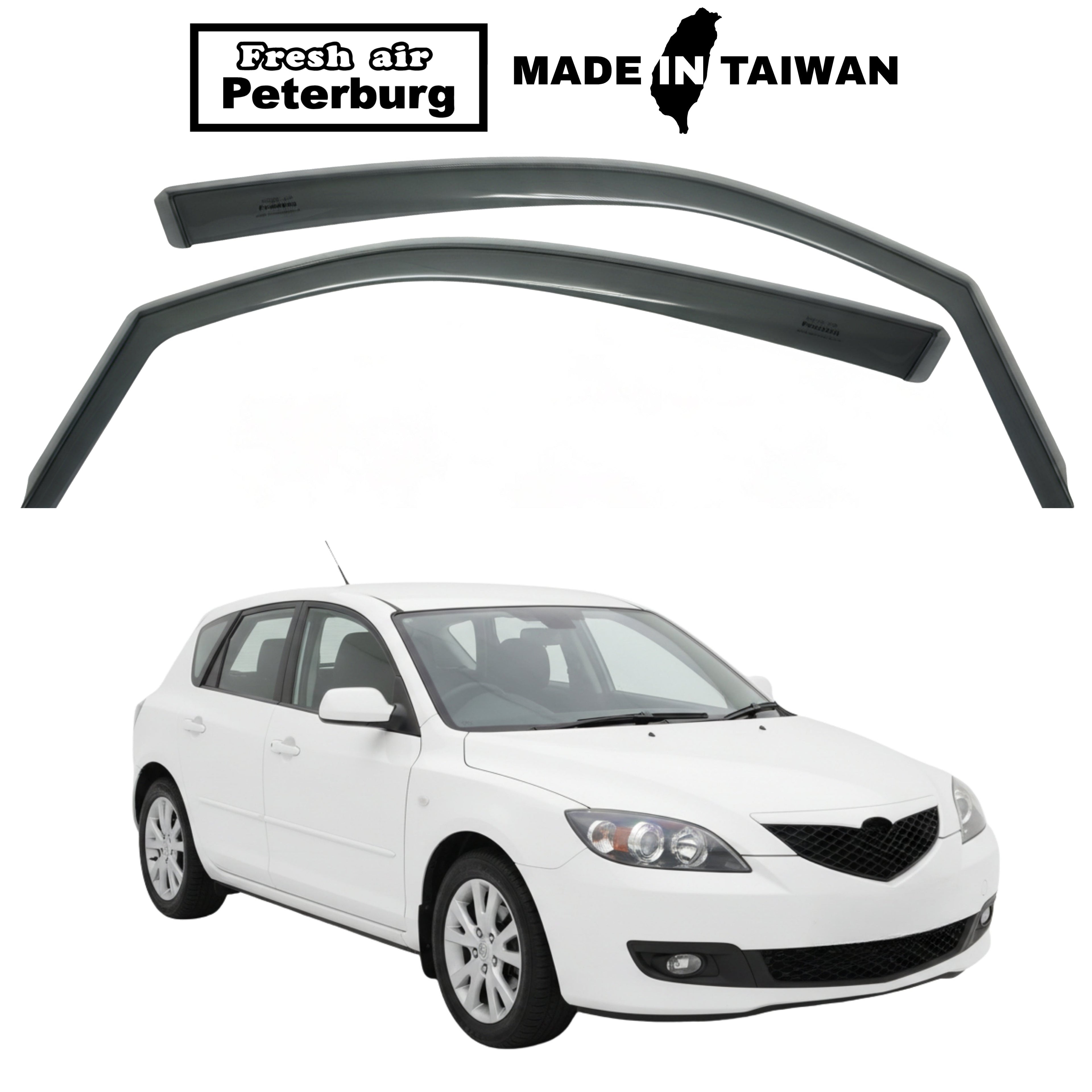 Fresh Air Peterburg In-Channel Window Visors [International Standard] MAZDA Mazda 3 4DMazda Axela Gen 1 2004-2009.10