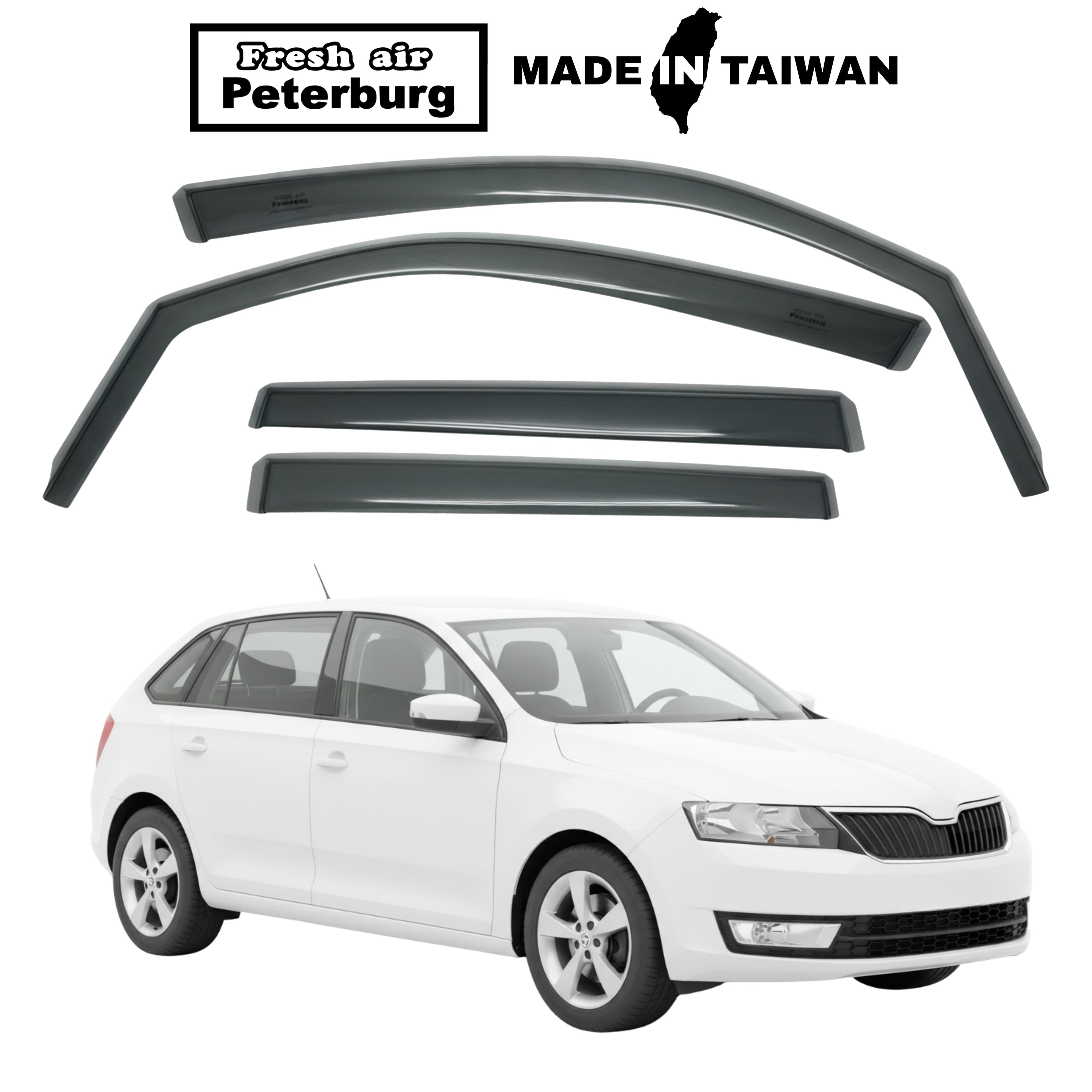 Fresh Air Peterburg In-Channel Window Visors [Short-Length] SKODA RAPID(5D) 2014-