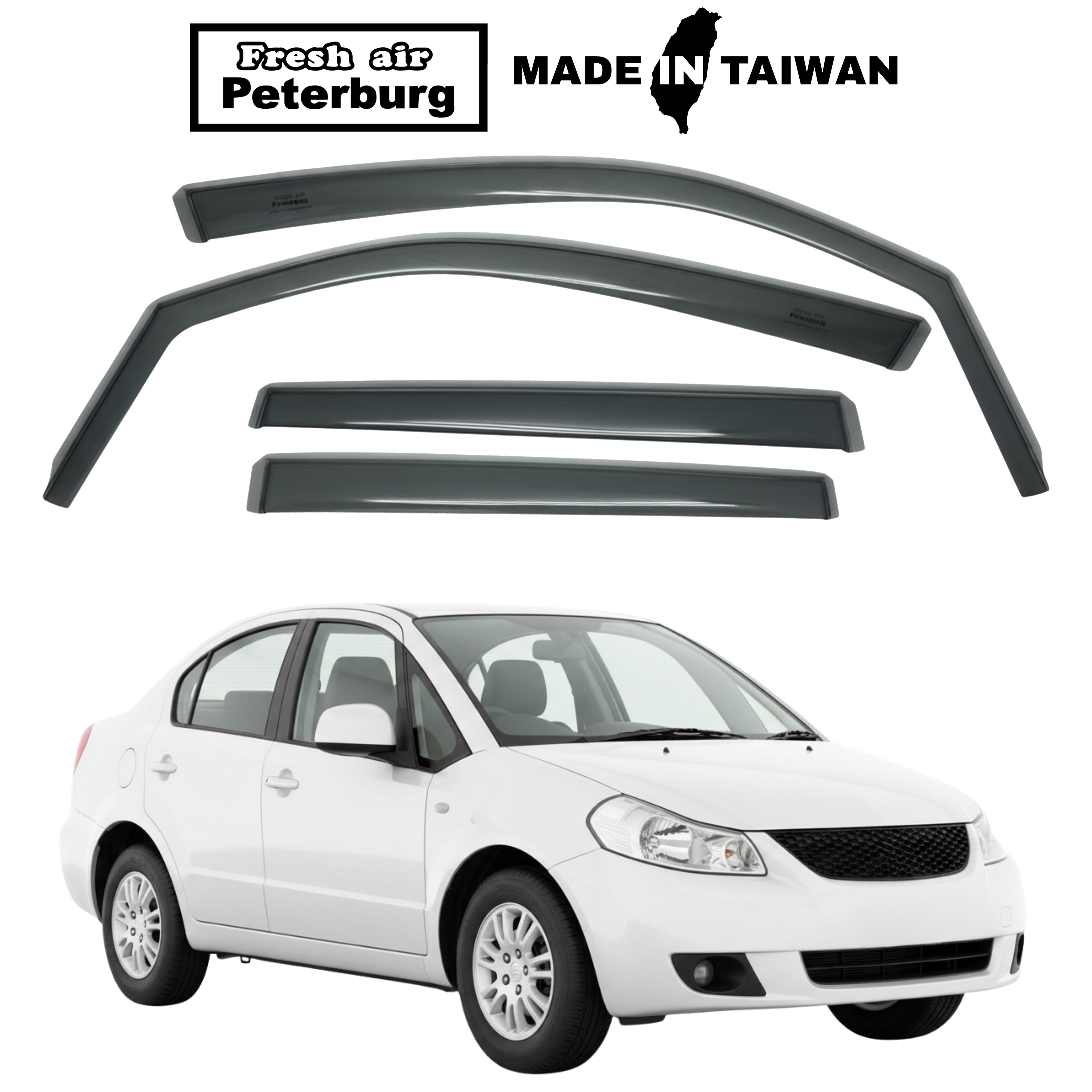 Fresh Air Peterburg In-Channel Window Visors [International Standard] SUZUKI SX4 4D 2007-2014.5