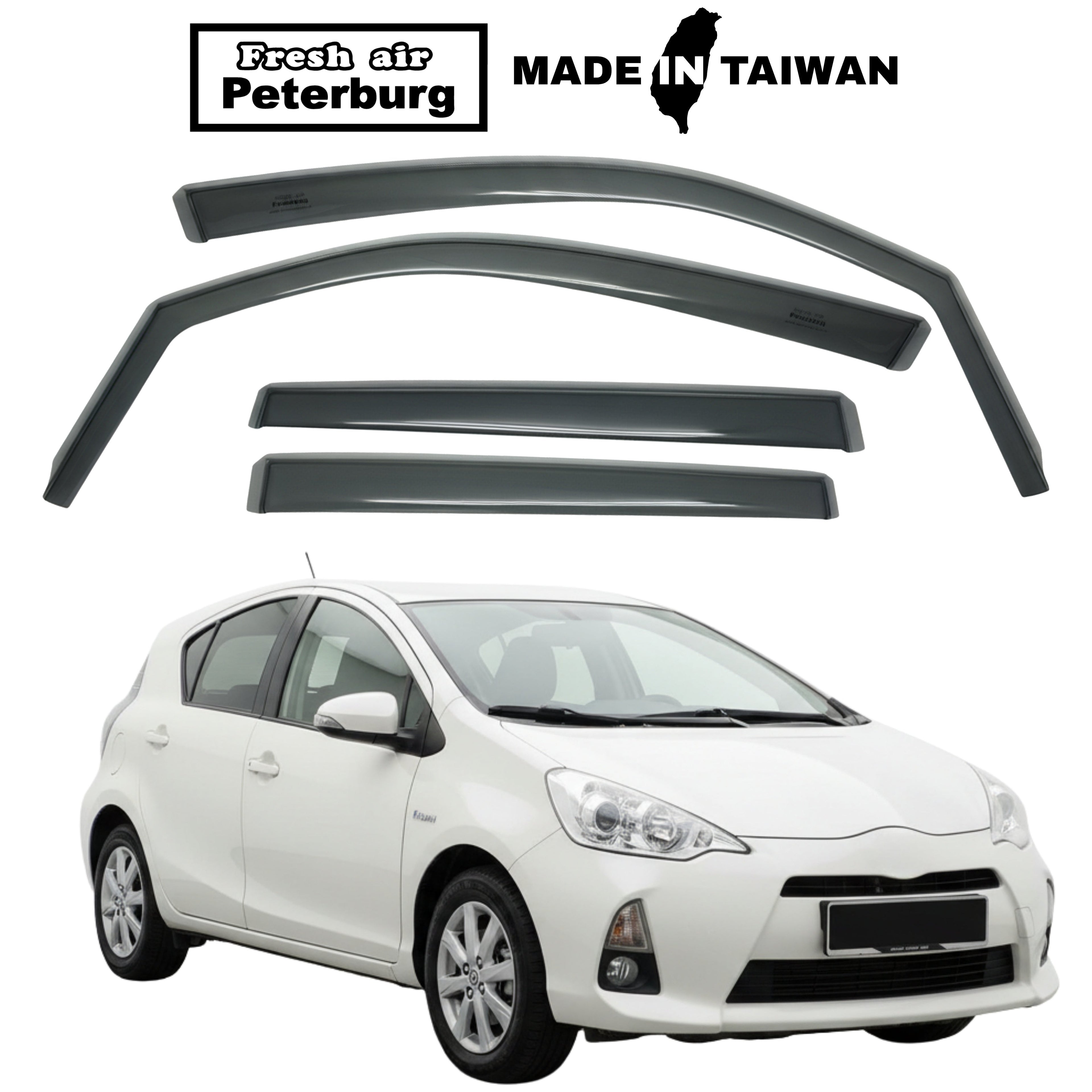 Fresh Air Peterburg In-Channel Window Visors [Short-Length] TOYOTA PRIUS C 1.5 2012-2018-