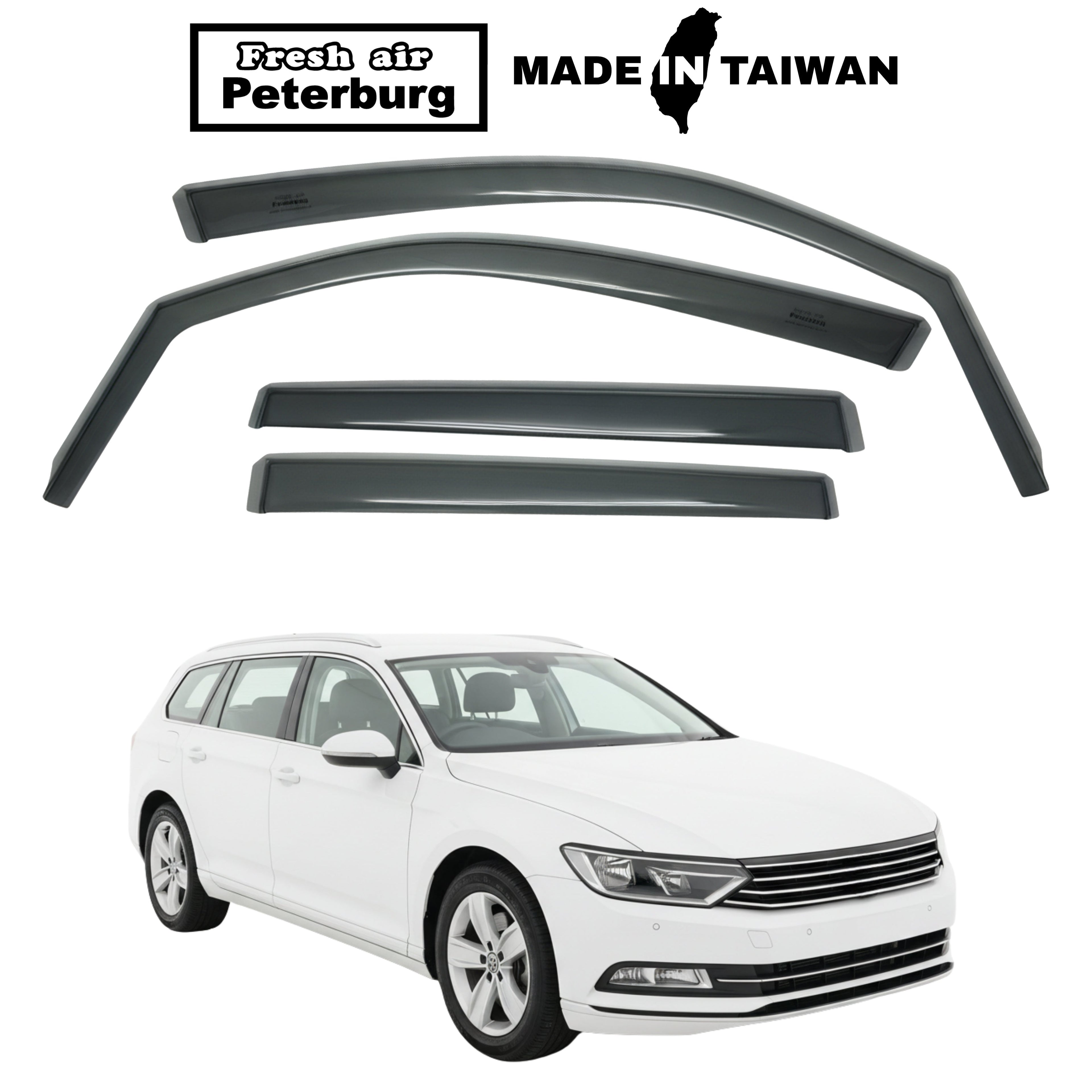 Fresh Air Peterburg In-Channel Window Visors [Short-Length] VW PASSAT B8 VARIANT 2015-2023